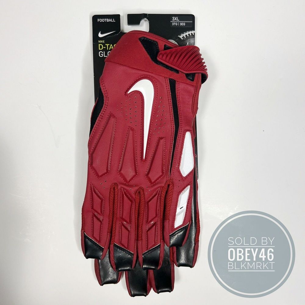 Nike D-Tack Lineman Padded Football Gloves Maroon CK2926-661 Sz 3XL